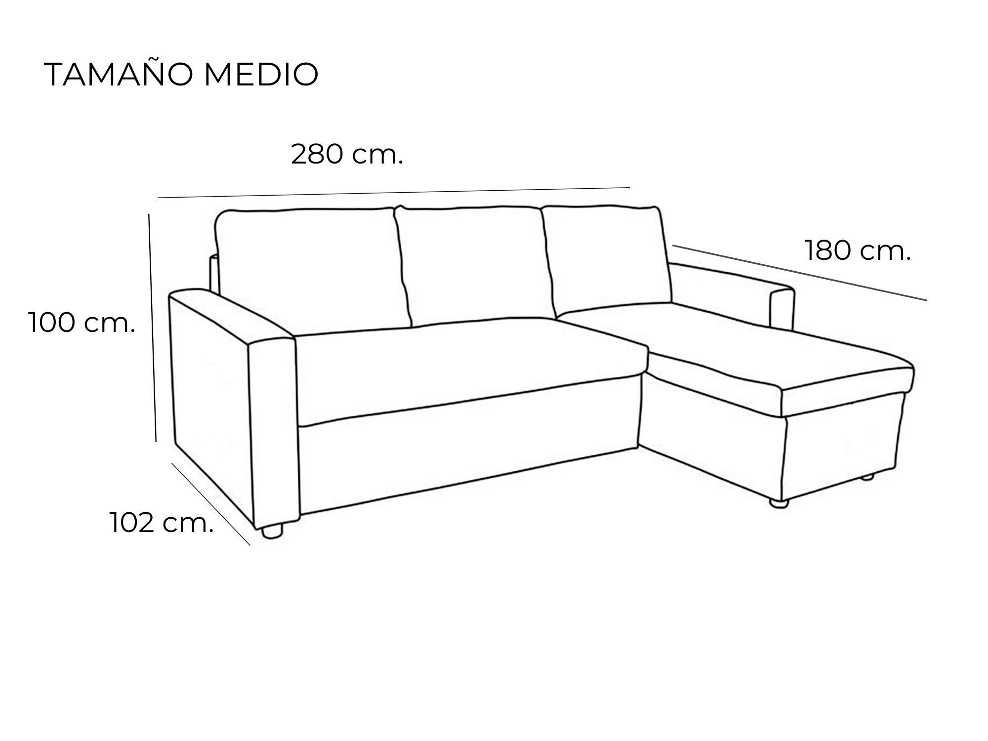 Chaiselongue moderno con patas altas modelo Fournier en Cadiz 